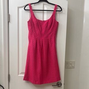 Sleeveless Hot Pink A-Line Dress